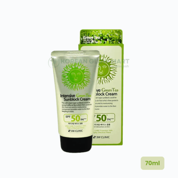 3W Clinic Intensive Green Tea Sunblock Cream SPF50+PA+++